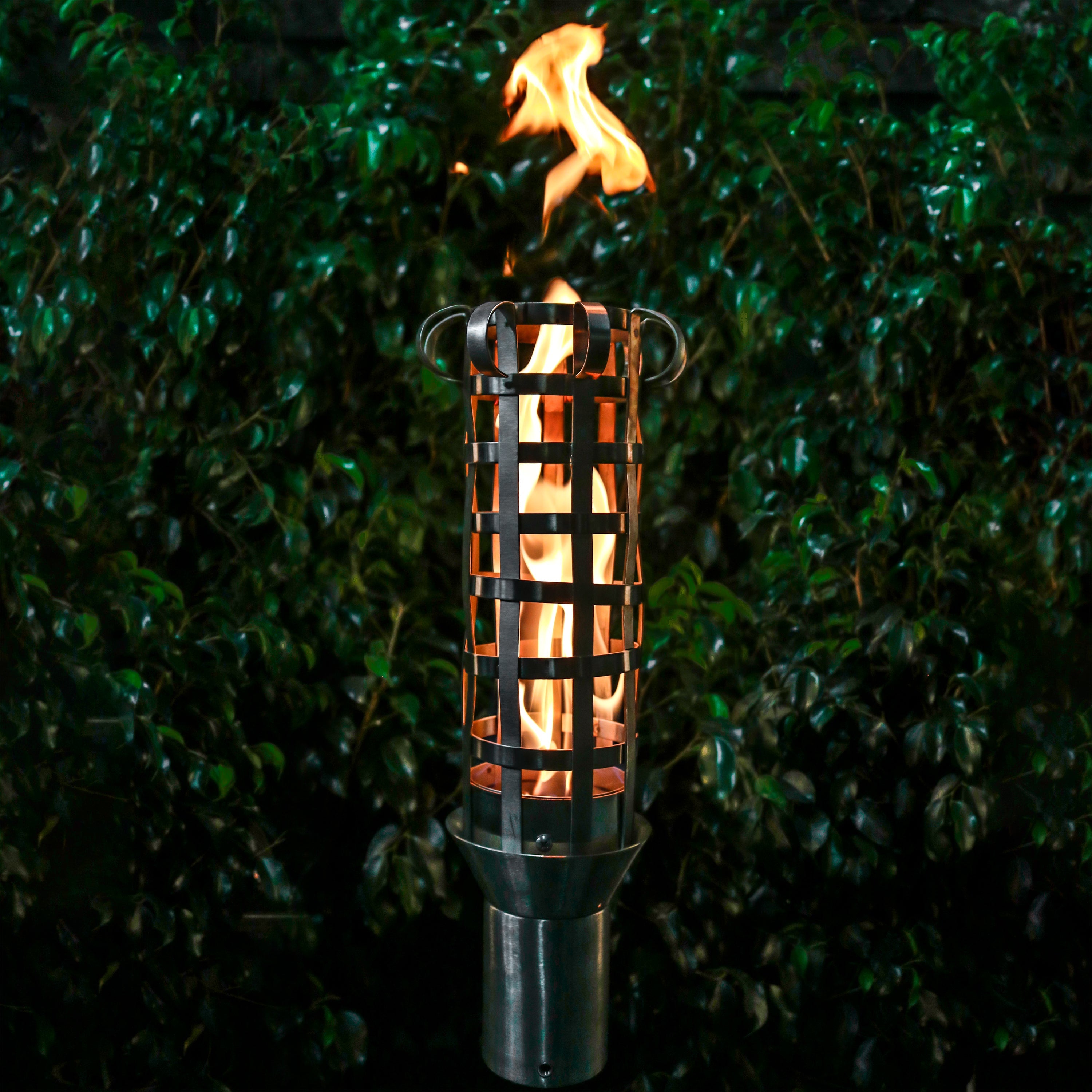 The Outdoor Plus Woven Torch with TOP Base - Stainless Steel- Main View