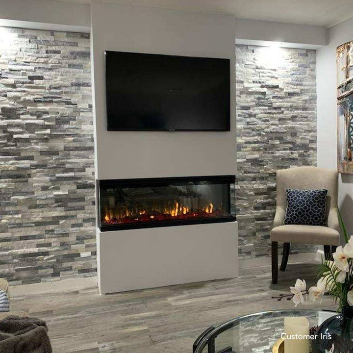 Touchstone - Sideline Infinity 3 Sided 50" WiFi Enabled Smart Electric Fireplace -80045- Lifestyle Iris Living Room