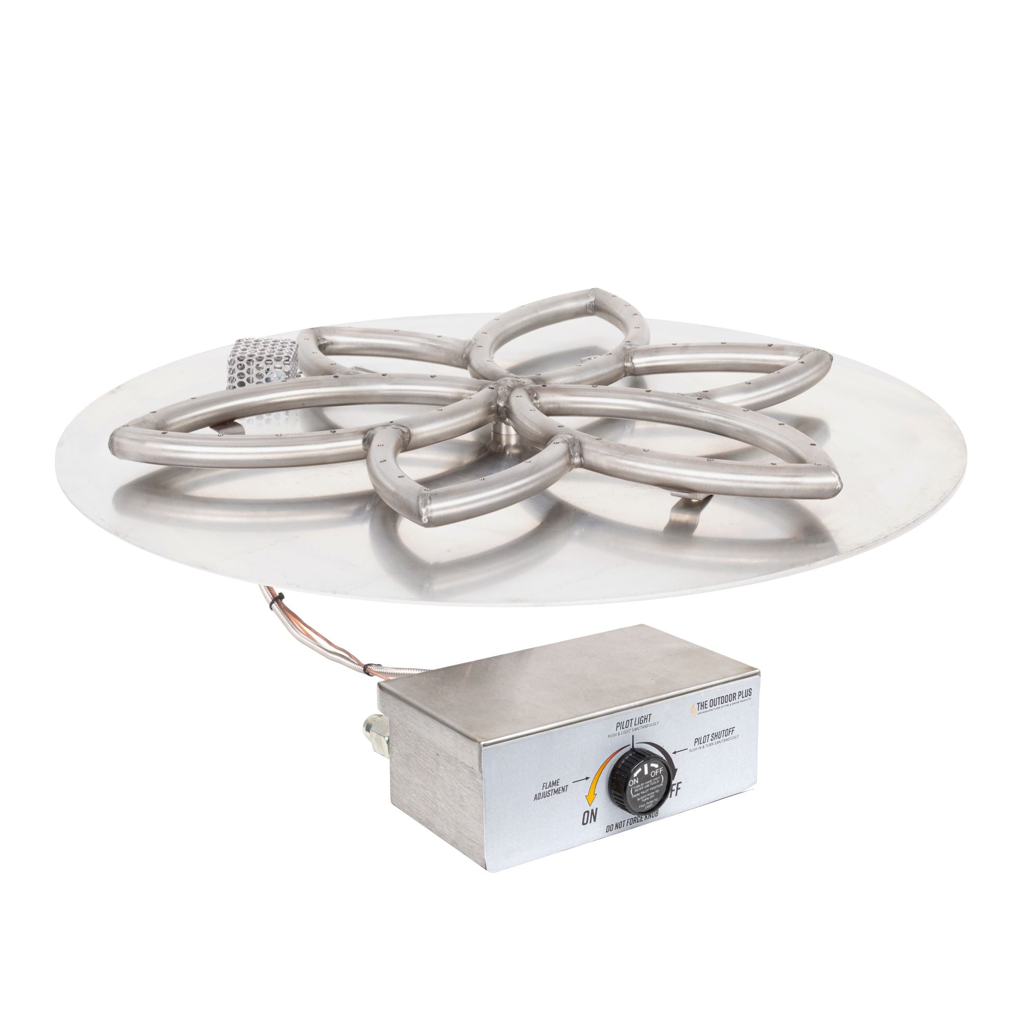 The Outdoor Plus Round Flat Pan with Stainless Steel Lotus Burner